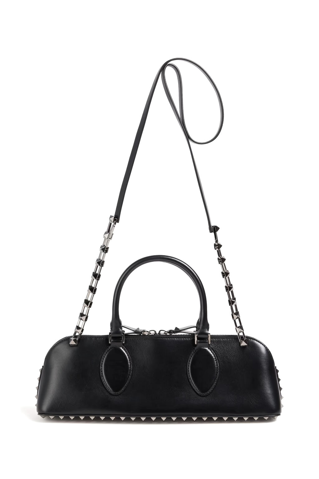 VALENTINO GARAVANI ROCKSTUD EAST WEST CALFSKIN LEATHER BAG