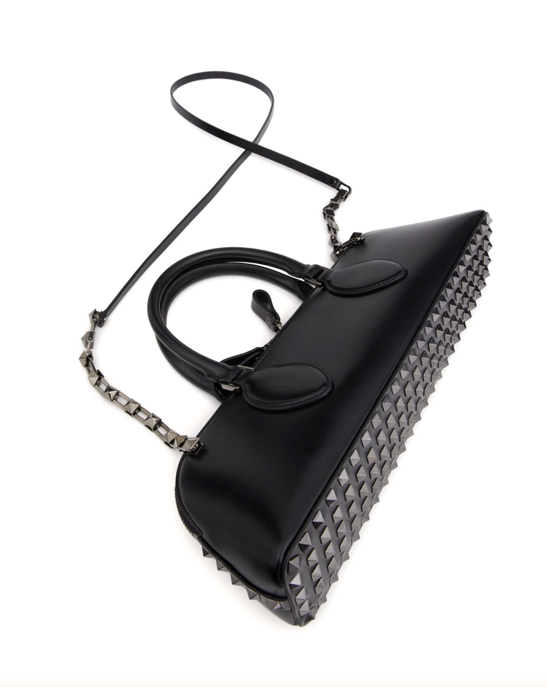 VALENTINO GARAVANI ROCKSTUD EAST WEST CALFSKIN LEATHER BAG