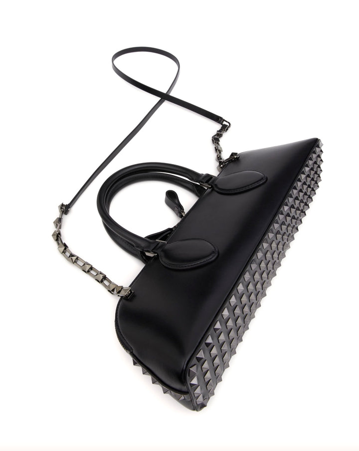 VALENTINO GARAVANI ROCKSTUD EAST WEST CALFSKIN LEATHER BAG