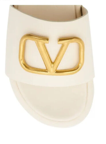 VALENTINO GARAVANI V LOGO PLATFORM SLIDE SANDALS