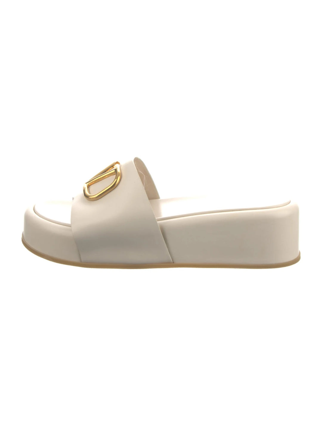 VALENTINO GARAVANI V LOGO PLATFORM SLIDE SANDALS