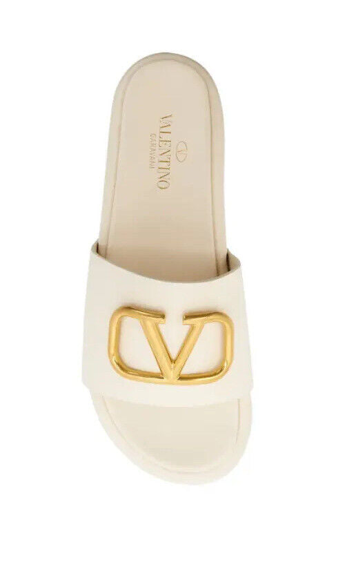 VALENTINO GARAVANI V LOGO PLATFORM SLIDE SANDALS