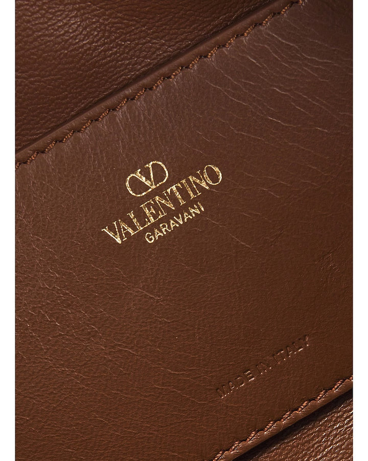 VALENTINO GARAVANI V LOGO CALFSKIN LEATHER DRAWSTRING BAG