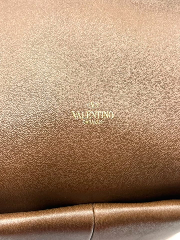 VALENTINO GARAVANI ROCKSTUD CALFSKIN LEATHER HOBO BAG