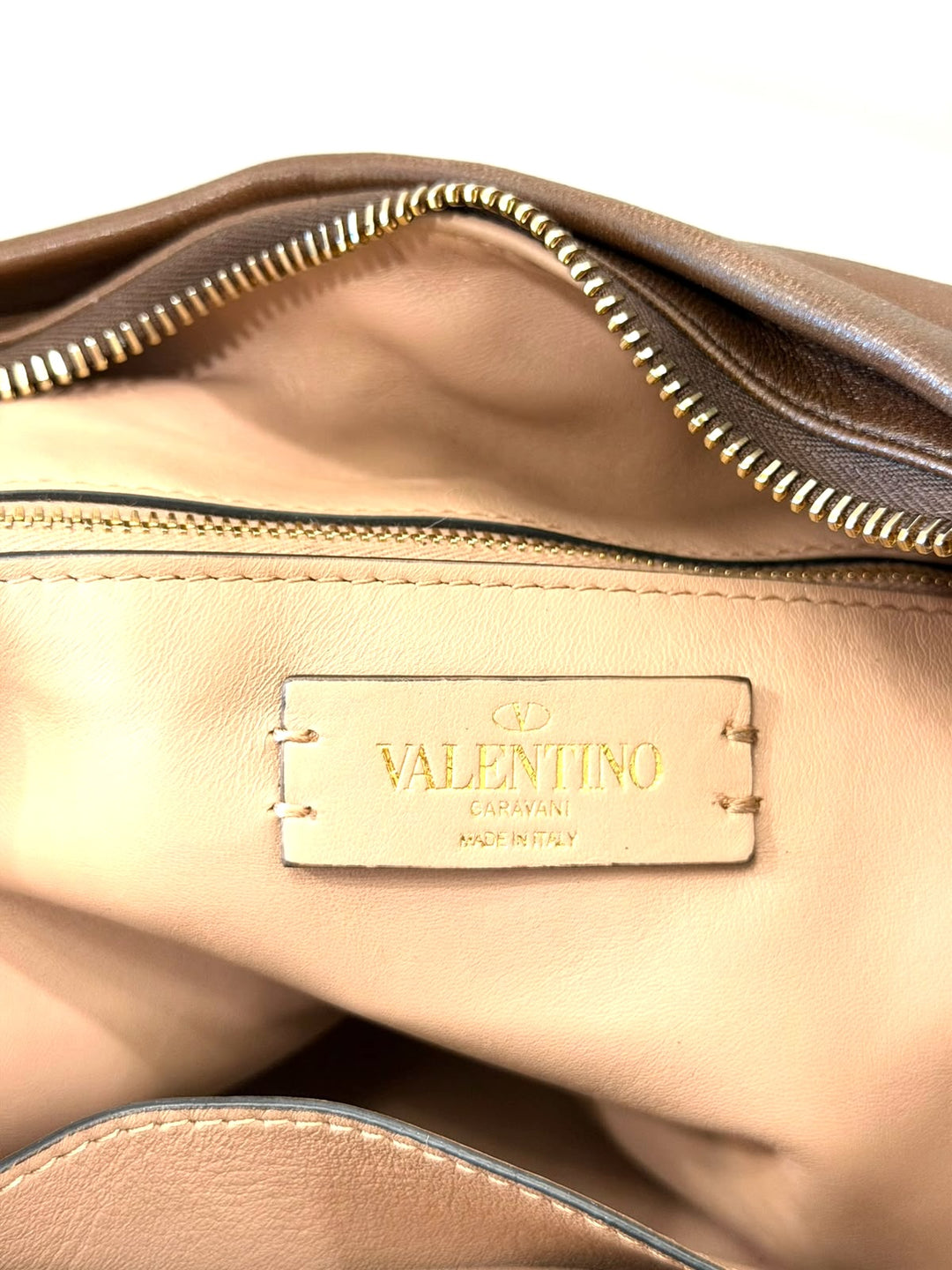 VALENTINO GARAVANI ROCKSTUD CALFSKIN LEATHER HOBO BAG