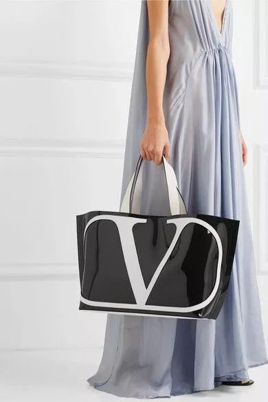 VALENTINO LARGE V-LOGO PVC SHOPPER TOTE BAG – Caroline's Fashion Luxuries