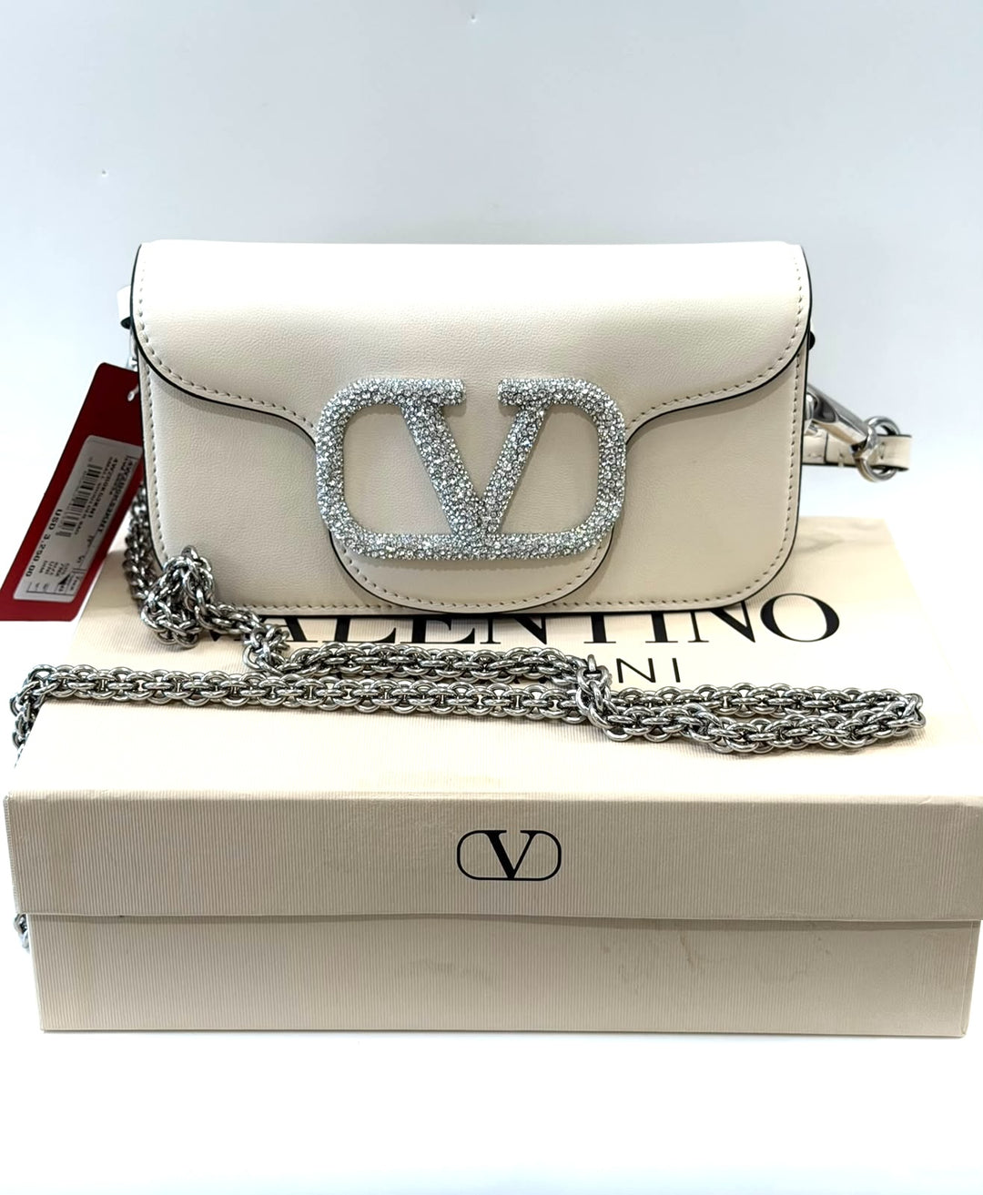 VALENTINO GARAVANI LOCÒ JEWEL LOGO SMALL CALFSKIN LEATHER BAG