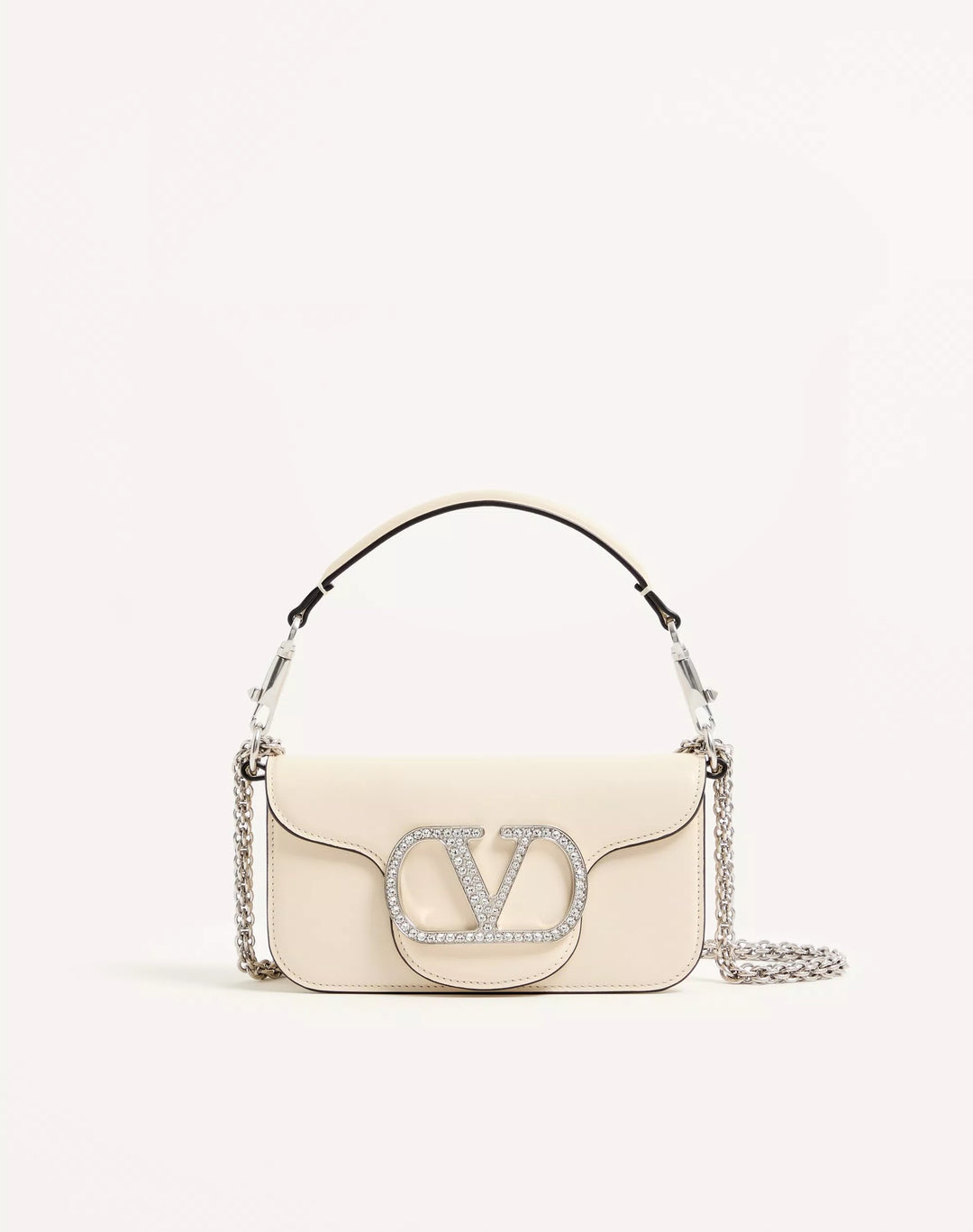 VALENTINO GARAVANI LOCÒ JEWEL LOGO SMALL CALFSKIN LEATHER BAG
