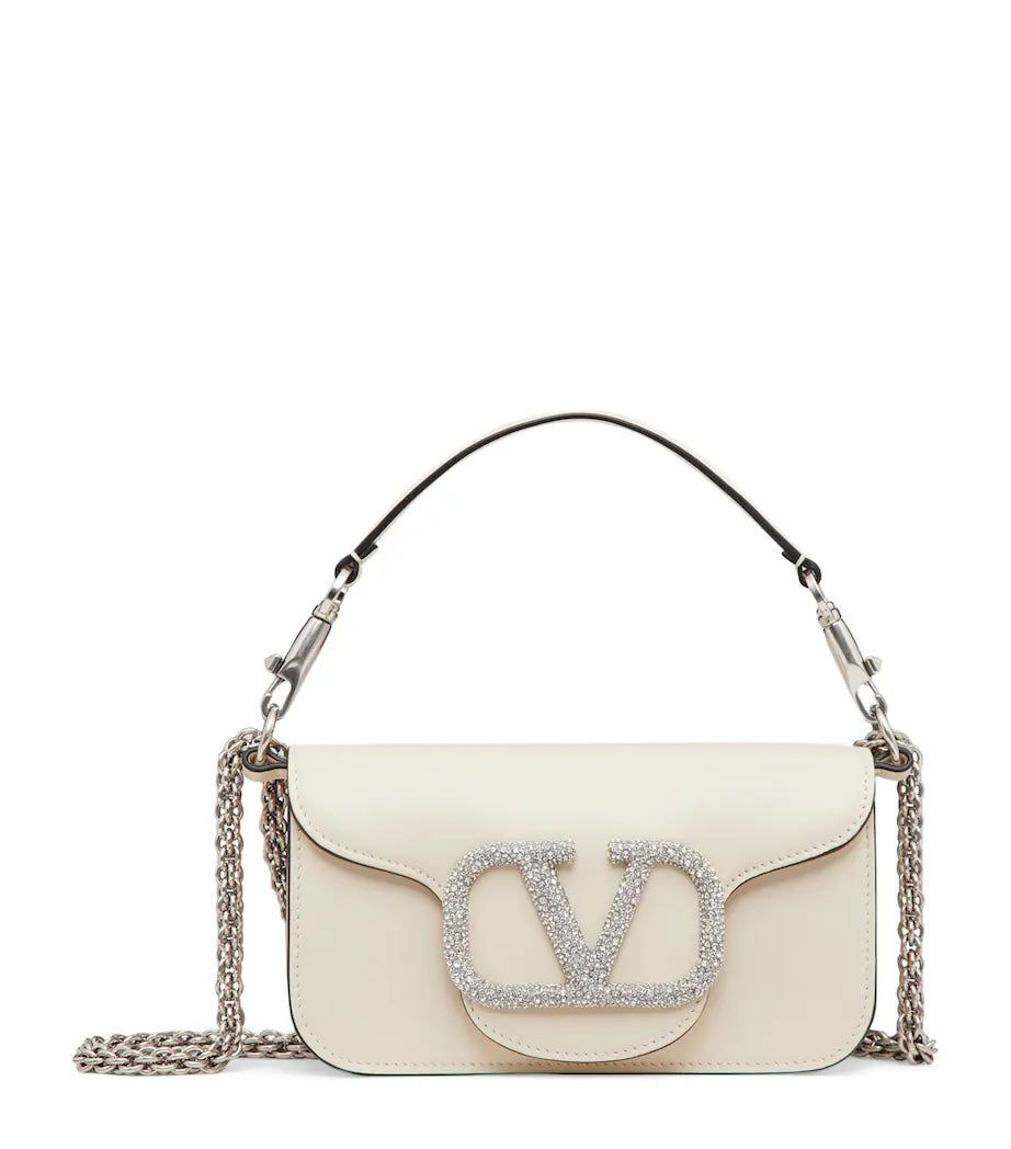VALENTINO GARAVANI LOCÒ JEWEL LOGO SMALL CALFSKIN LEATHER BAG