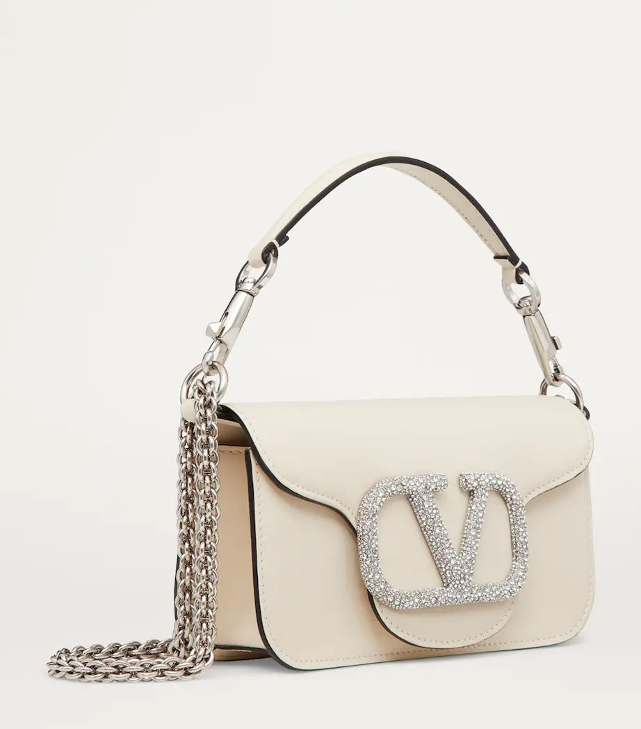 VALENTINO GARAVANI LOCÒ JEWEL LOGO SMALL CALFSKIN LEATHER BAG