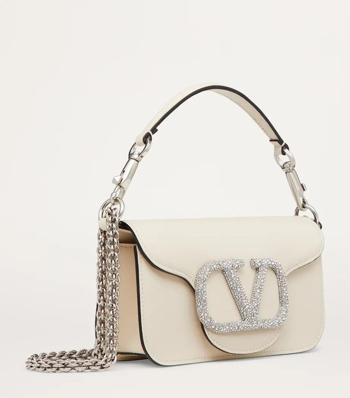 VALENTINO GARAVANI LOCÒ JEWEL LOGO SMALL CALFSKIN LEATHER BAG