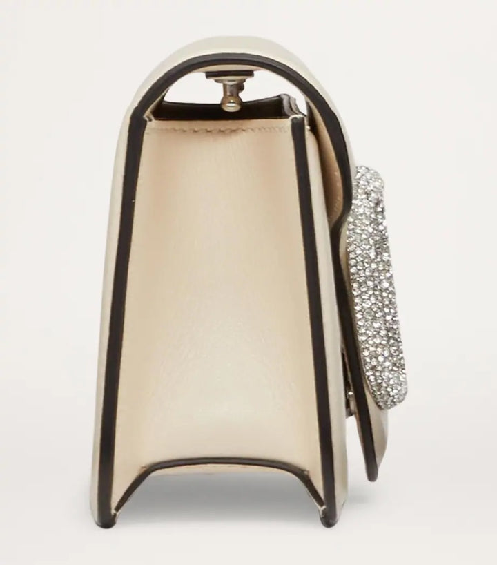VALENTINO GARAVANI LOCÒ JEWEL LOGO SMALL CALFSKIN LEATHER BAG