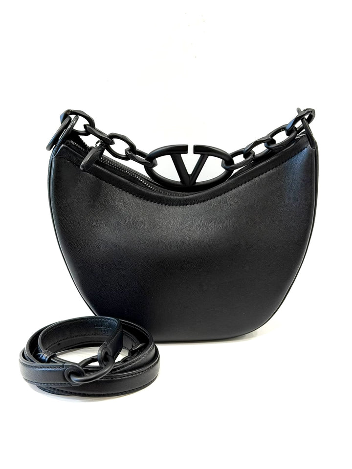 VALENTINO GARAVANI MINI VLOGO MOON NAPPA LEATHER BAG