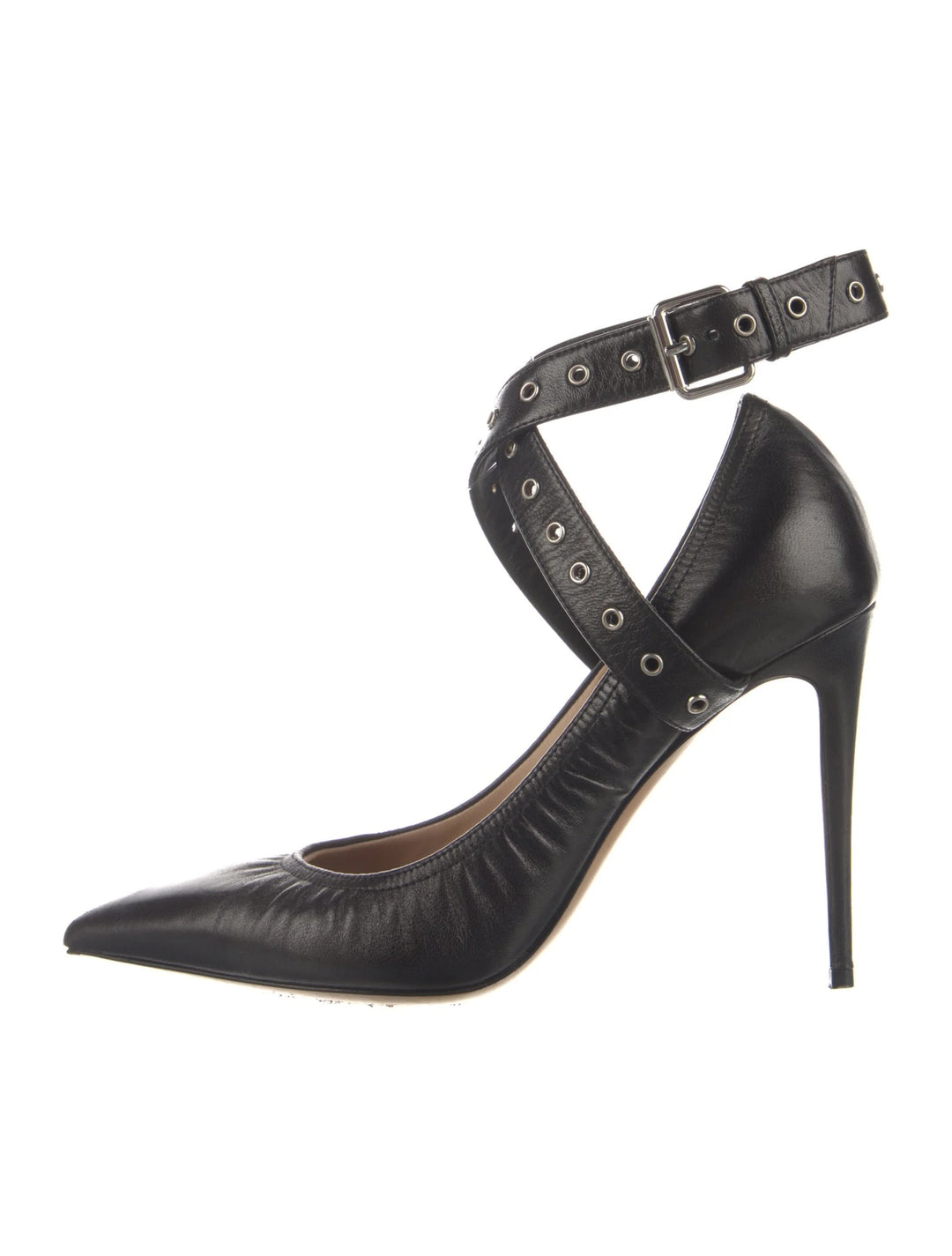 VALENTINO GARAVANI SOFT NAPPA LEATHER BALLERINA ANKLE STRAP PUMPS
