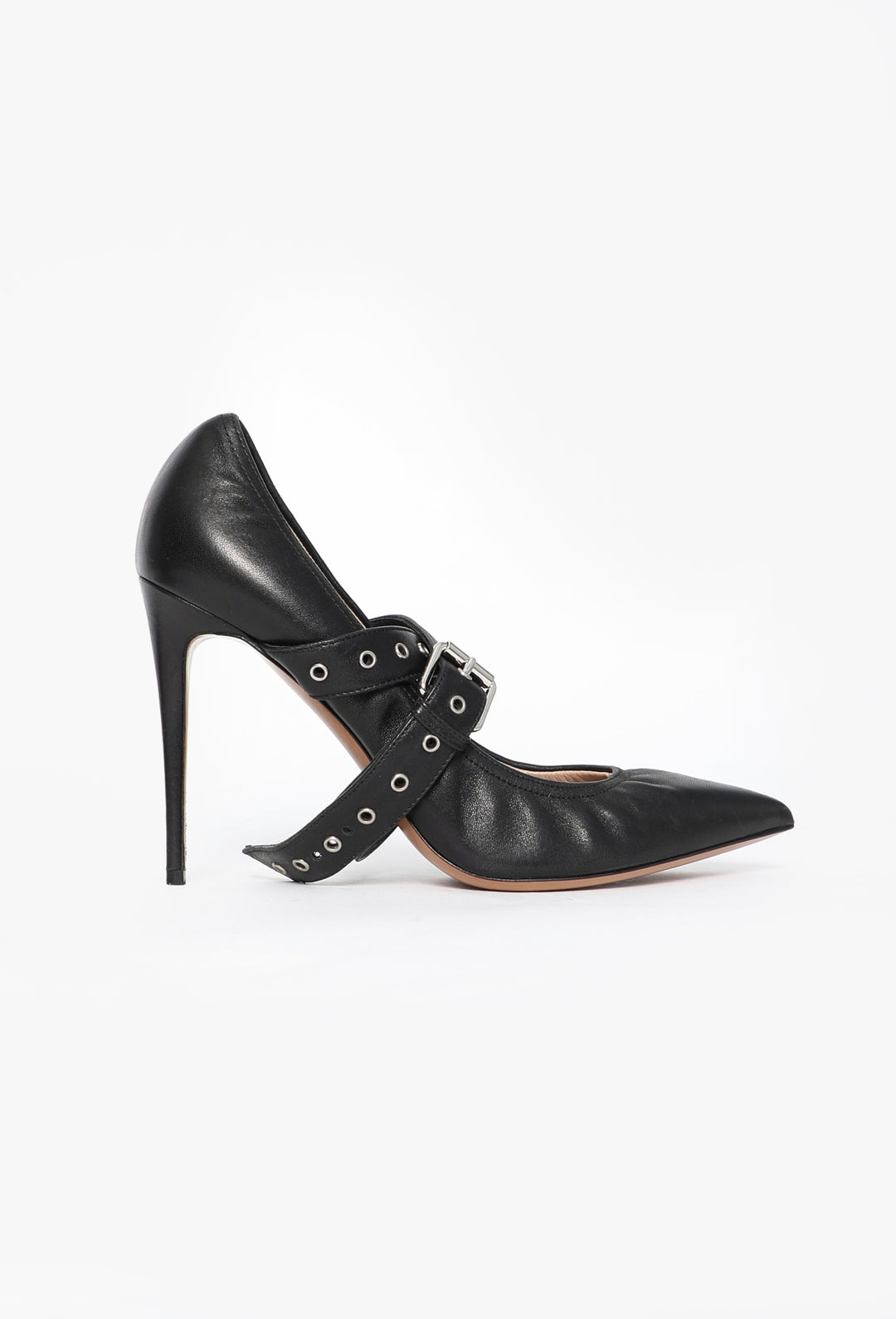 VALENTINO GARAVANI SOFT NAPPA LEATHER BALLERINA ANKLE STRAP PUMPS