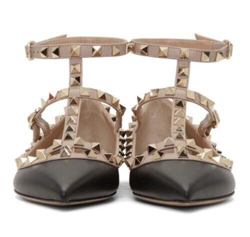 VALENTINO GARAVANI ROCKSTUD CAGE BALLERINA FLATS