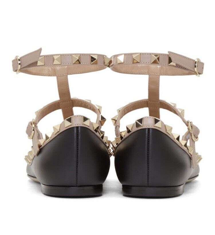 VALENTINO GARAVANI ROCKSTUD CAGE BALLERINA FLATS