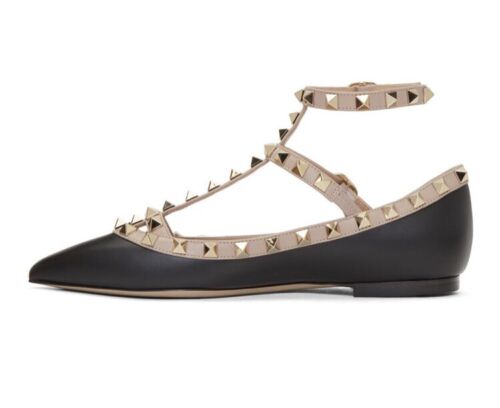 VALENTINO GARAVANI ROCKSTUD CAGE BALLERINA FLATS