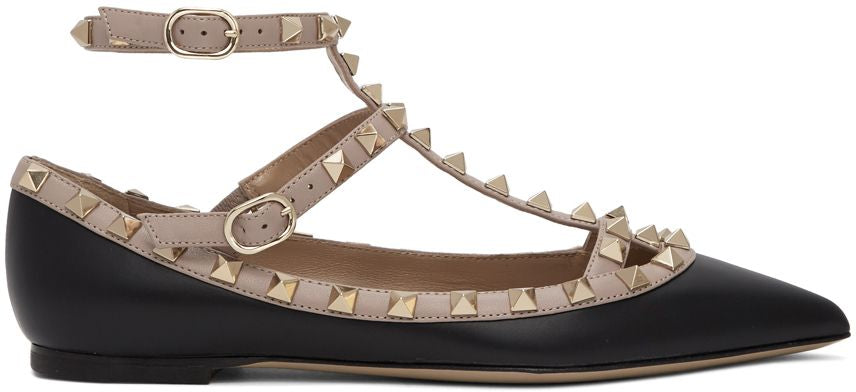 VALENTINO GARAVANI ROCKSTUD CAGE BALLERINA FLATS