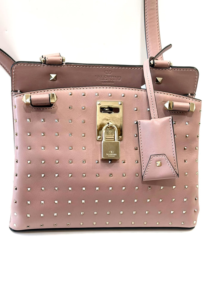 VALENTINO GARAVANI ROCKSTUD JOYLOCK SMALL CALFSKIN SHOULDER BAG