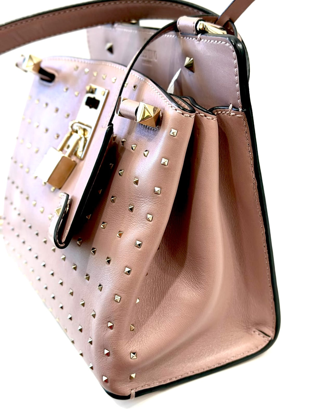 VALENTINO GARAVANI ROCKSTUD JOYLOCK SMALL CALFSKIN SHOULDER BAG