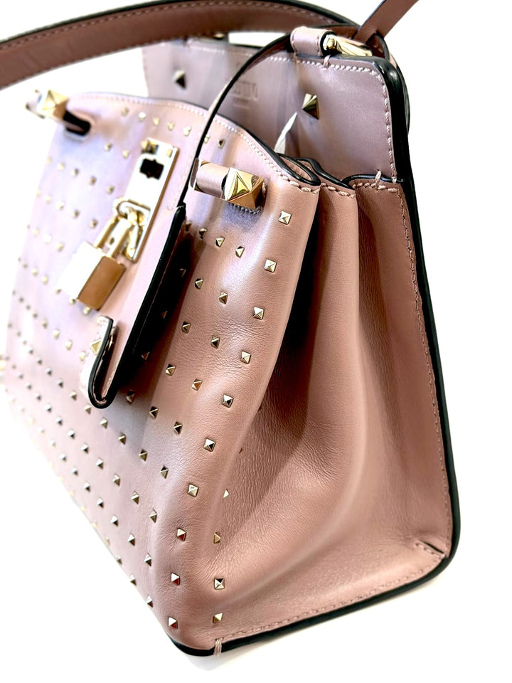VALENTINO GARAVANI ROCKSTUD JOYLOCK SMALL CALFSKIN SHOULDER BAG