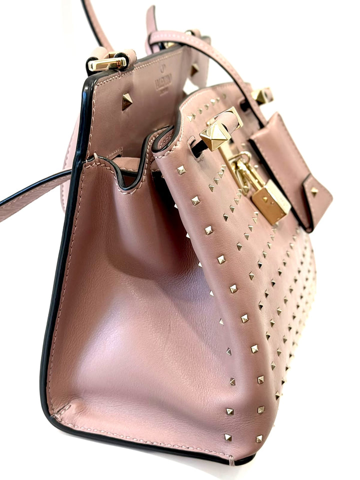 VALENTINO GARAVANI ROCKSTUD JOYLOCK SMALL CALFSKIN SHOULDER BAG