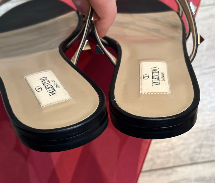 VALENTINO GARAVANI CALFSKIN LEATHER ROCKSTUD MULES