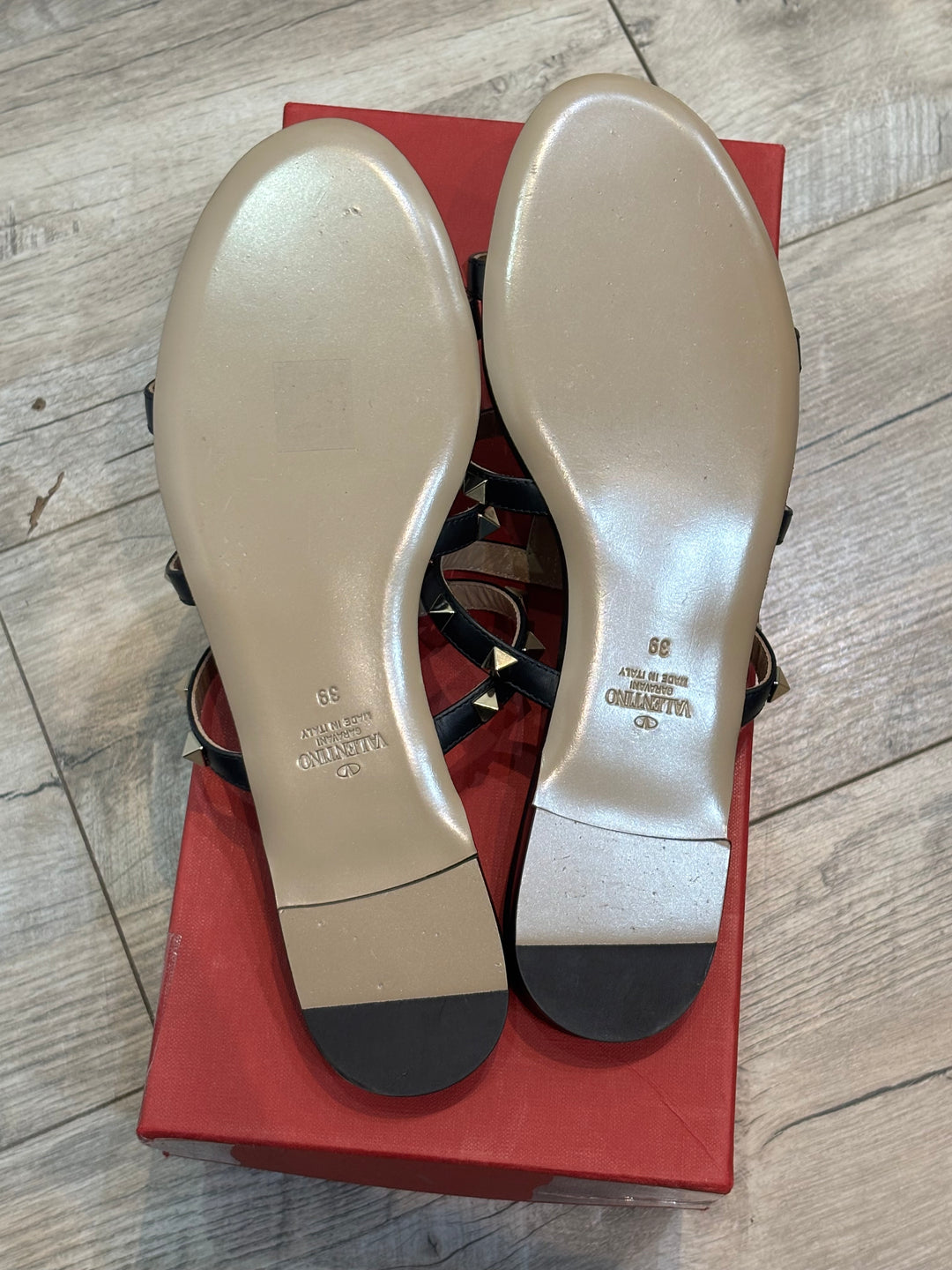 VALENTINO GARAVANI CALFSKIN LEATHER ROCKSTUD MULES