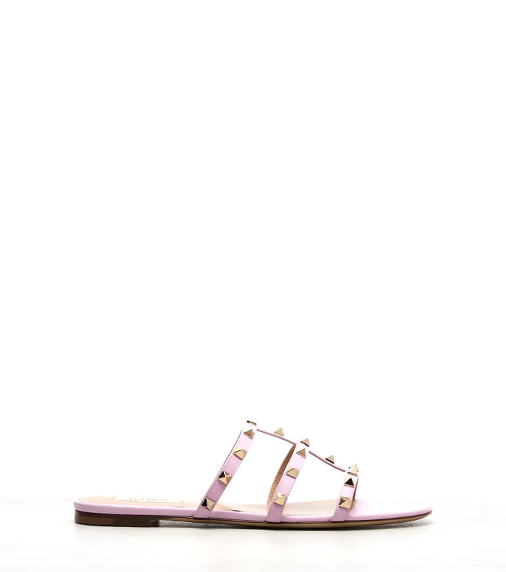 VALENTINO GARAVANI ROCKSTUD CALFSKIN LEATHER MULES