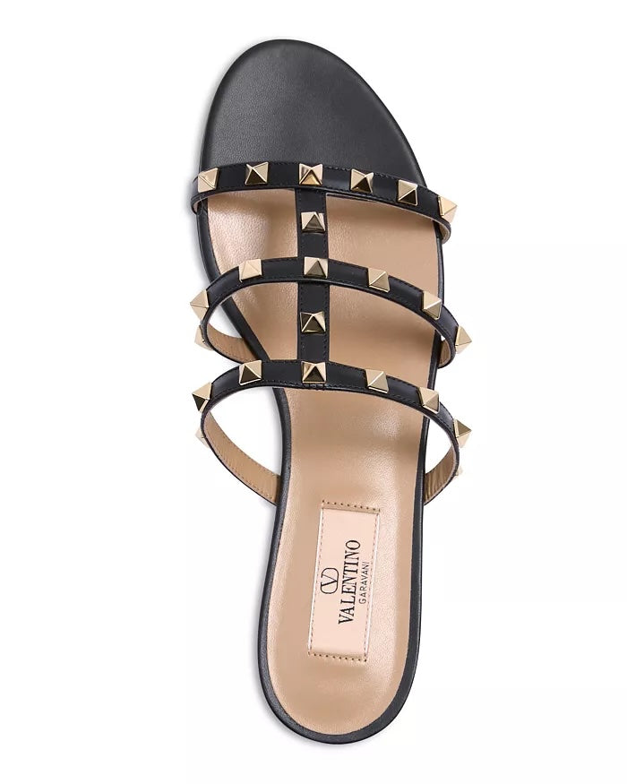 VALENTINO GARAVANI CALFSKIN LEATHER ROCKSTUD MULES
