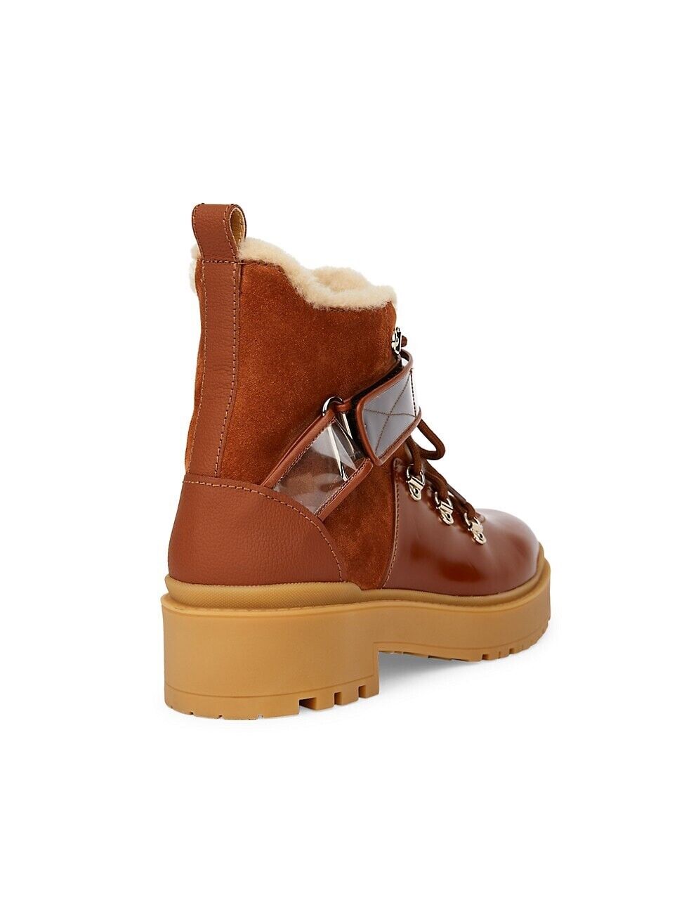 VALENTINO GARAVANI TREKKGIRL SHEARLING LINED LEATHER &amp; SUEDE BOOTS