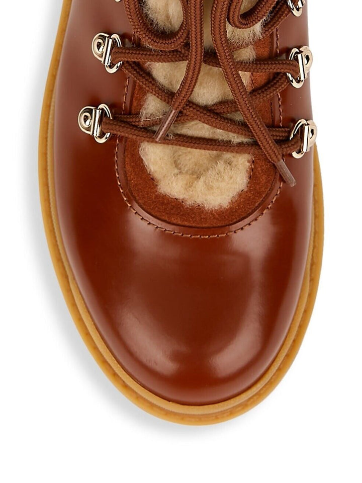 VALENTINO GARAVANI TREKKGIRL SHEARLING LINED LEATHER &amp; SUEDE BOOTS