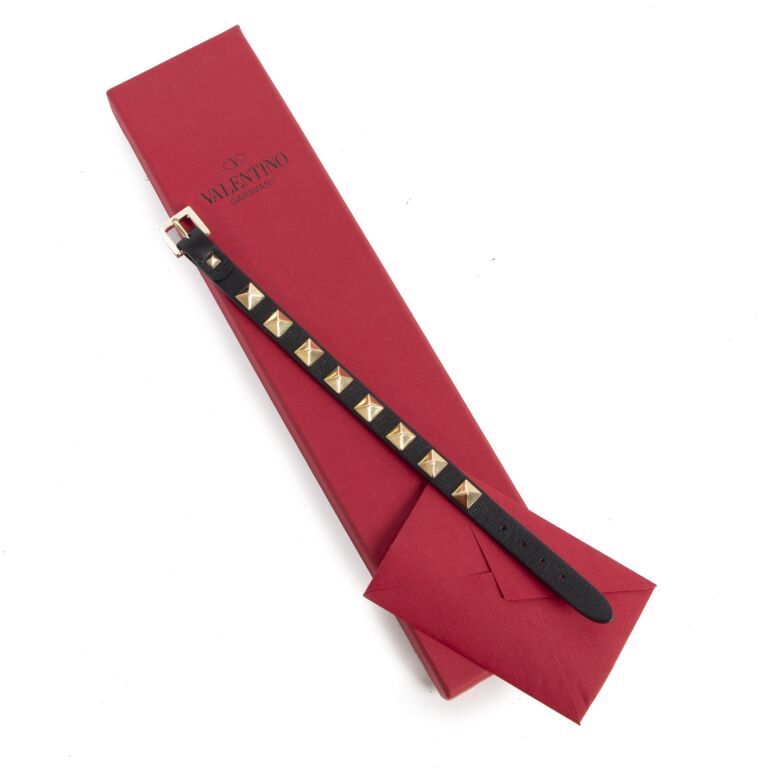 VALENTINO GARAVANI VITELLO ROCKSTUD LEATHER BRACELET