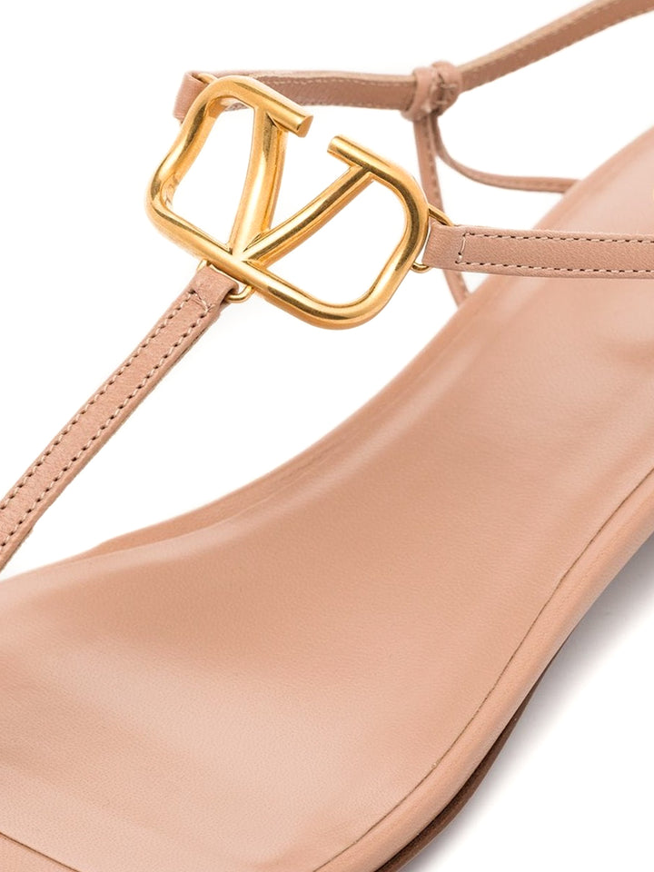 VALENTINO GARAVANI VLOGO THONG LAMBSKIN LEATHER SANDALS