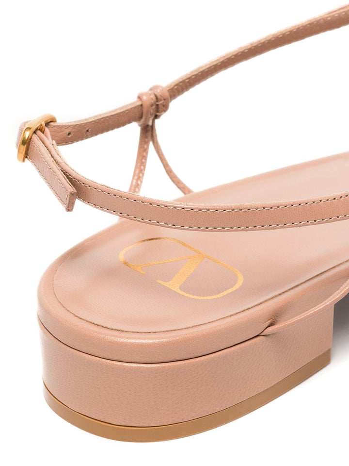 VALENTINO GARAVANI VLOGO THONG LAMBSKIN LEATHER SANDALS