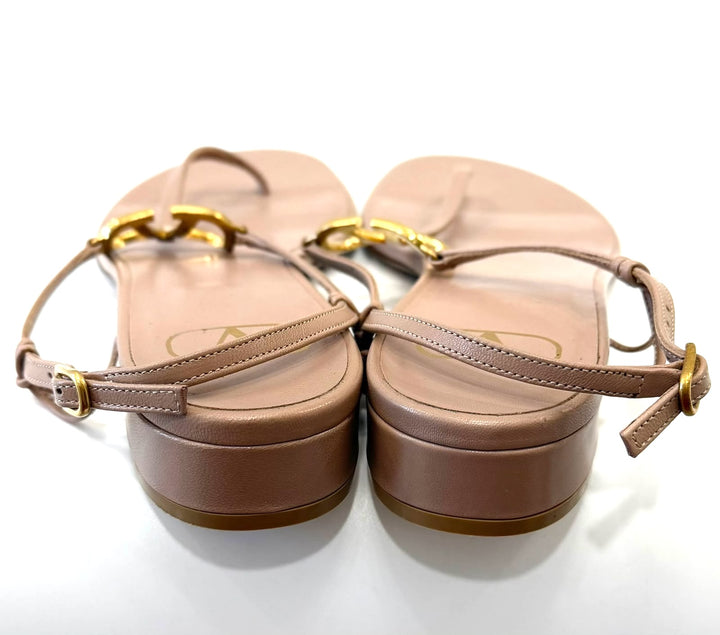 VALENTINO GARAVANI VLOGO THONG LAMBSKIN LEATHER SANDALS