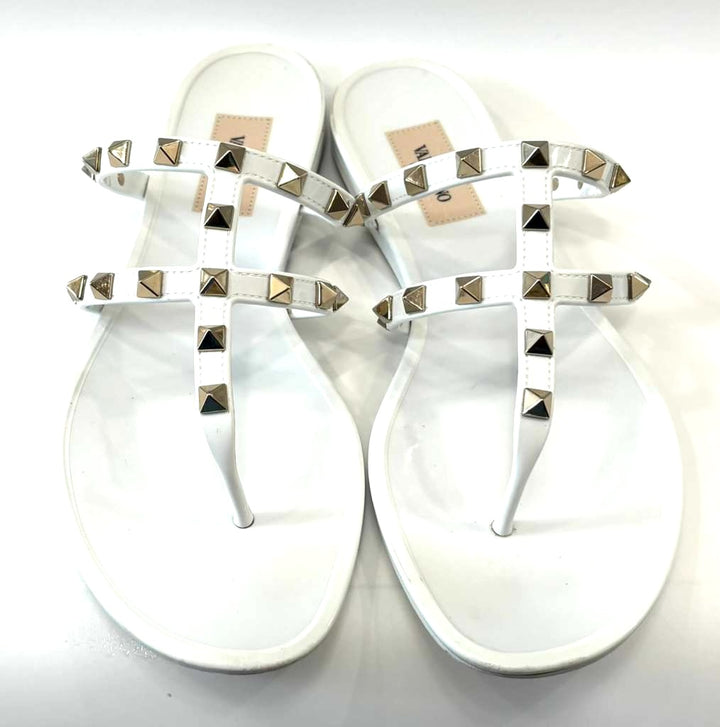 VALENTINO ROCKSTUD JELLY PVC THONG RESORT MULES