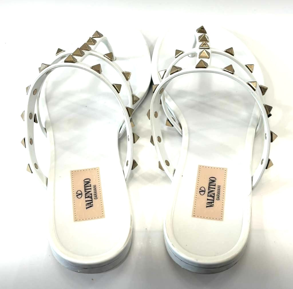 VALENTINO ROCKSTUD JELLY PVC THONG RESORT MULES
