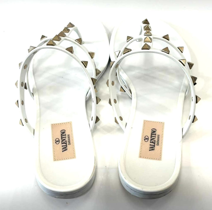 VALENTINO ROCKSTUD JELLY PVC THONG RESORT MULES