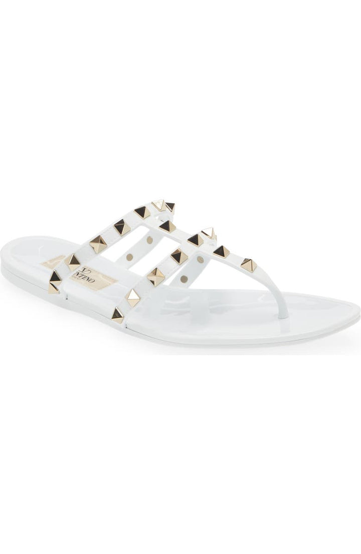 VALENTINO ROCKSTUD JELLY PVC THONG RESORT MULES