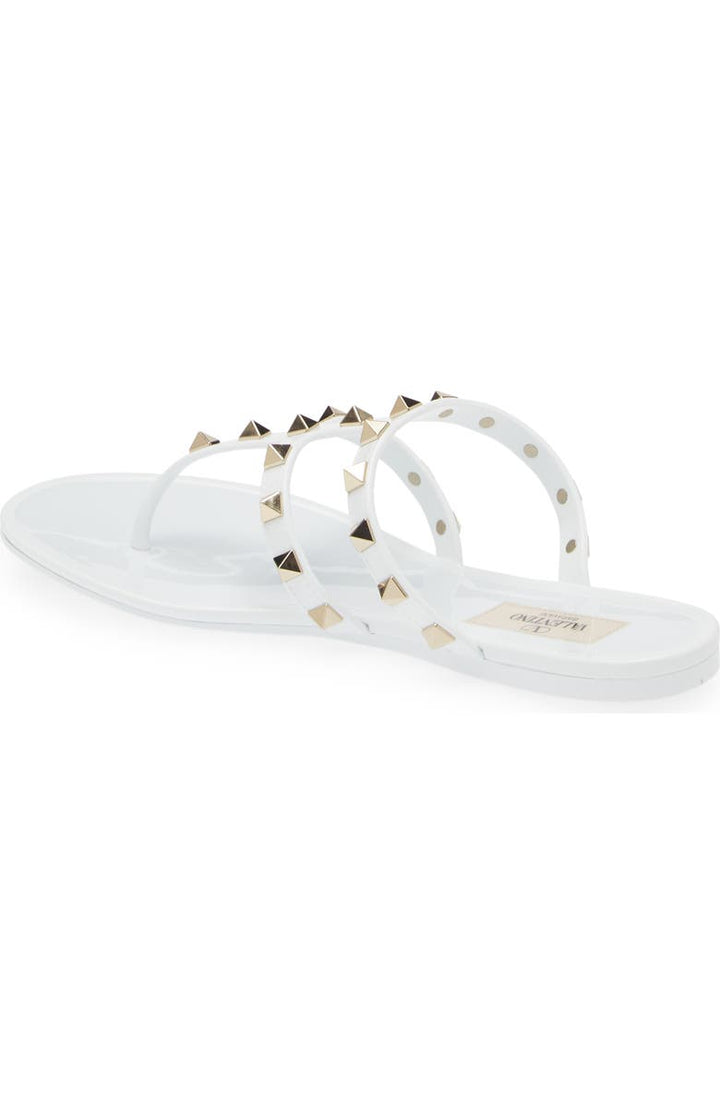VALENTINO ROCKSTUD JELLY PVC THONG RESORT MULES