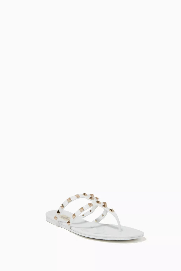 VALENTINO ROCKSTUD JELLY PVC THONG RESORT MULES