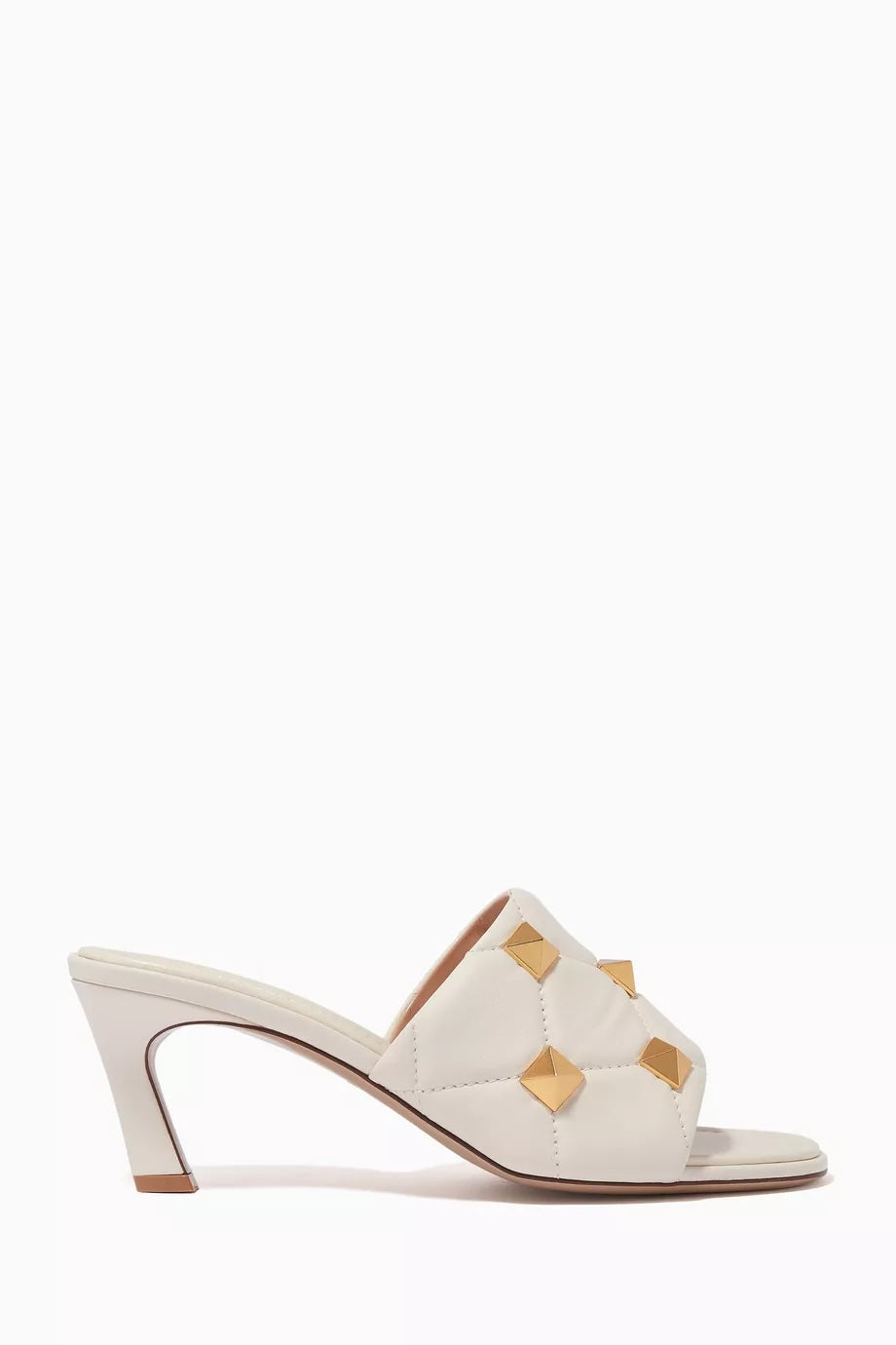 VALENTINO GARAVANI NAPPA QUILTED LEATHER ROMAN STUD MULES
