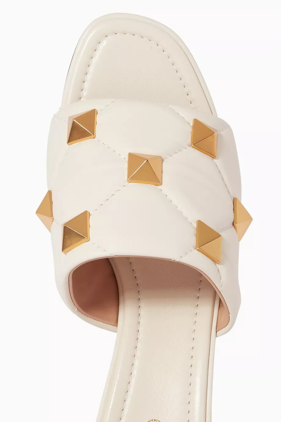 VALENTINO GARAVANI NAPPA QUILTED LEATHER ROMAN STUD MULES