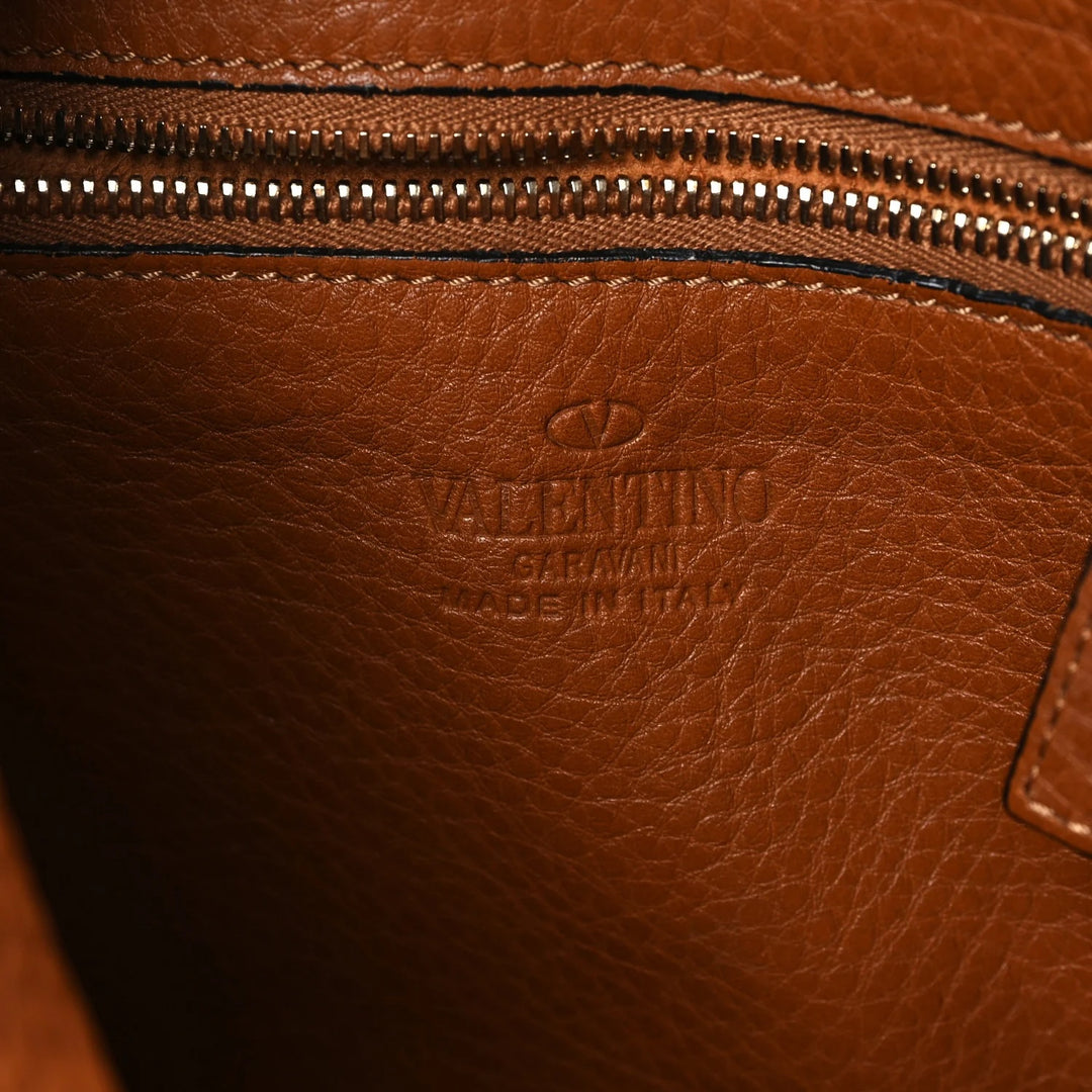 VALENTINO ROCKSTUD PEBBLED CALFSKIN LEATHER CROSSBODY BAG