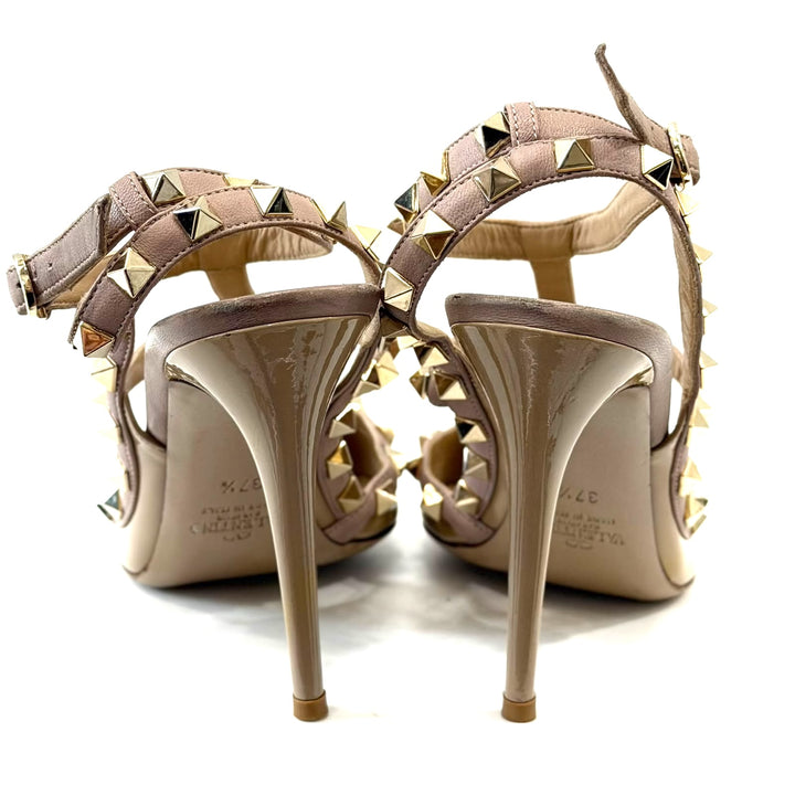VALENTINO GARAVANI ROCKSTUD ACCENTS PATENT LEATHER PUMPS