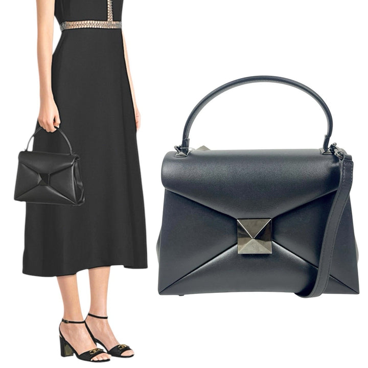 VALENTINO GARAVANI ONE STUD SMALL LAMBSKIN LEATHER SHOULDER BAG