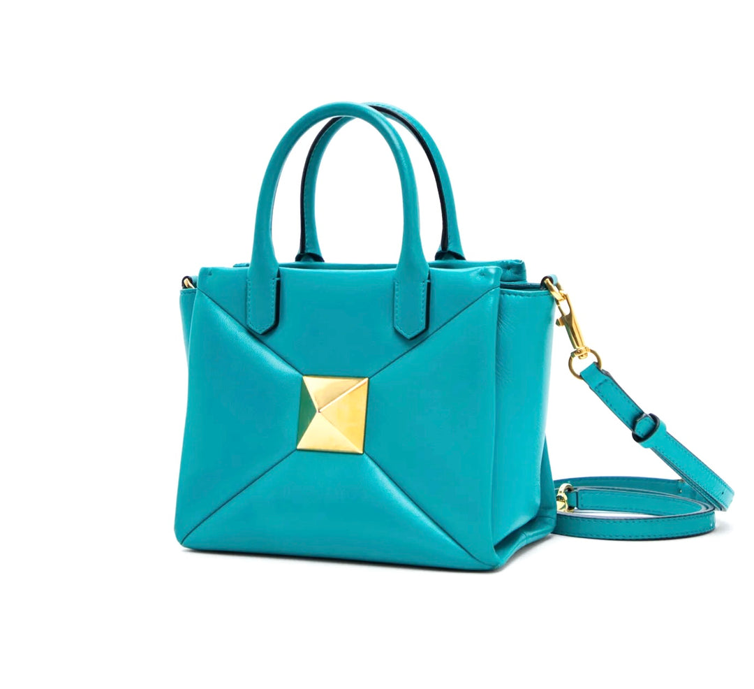 VALENTINO GARAVANI SMALL ROMAN ONE STUD NAPPA LEATHER TOTE BAG