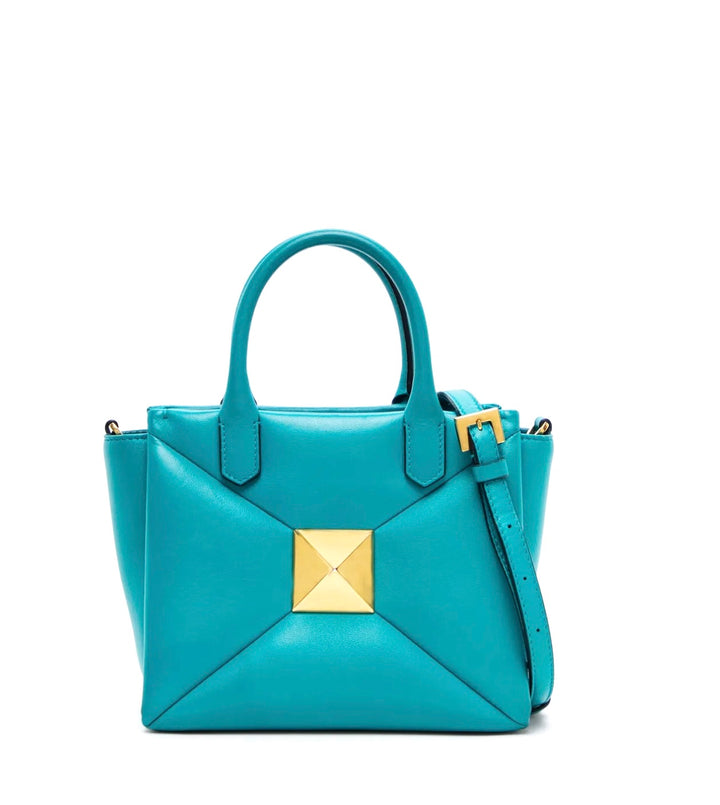VALENTINO GARAVANI SMALL ROMAN ONE STUD NAPPA LEATHER TOTE BAG